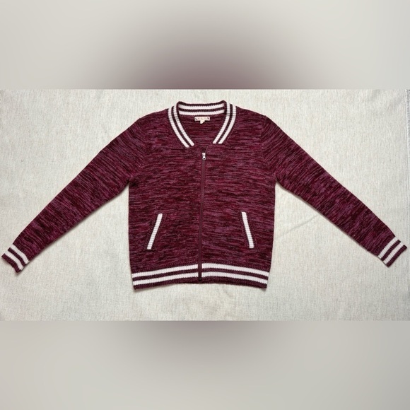 It's Our Time Sweaters - Its Our Time Sweater Woman Large Long Sleeve Zip Up Y2K Preppy Academia collegia